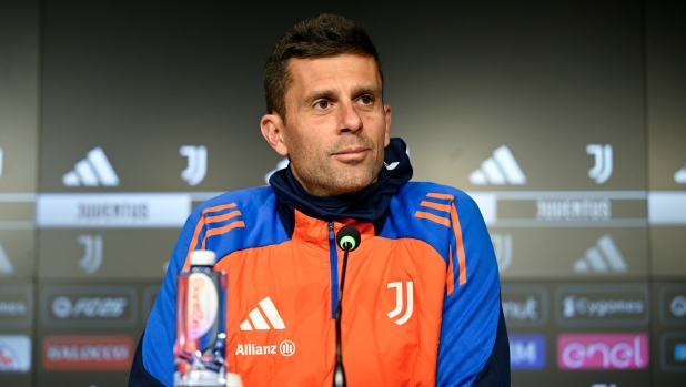 TURIN, ITALY - DECEMBER 21: Juventus head coach Thiago Motta during a Press Conference at Allianz Stadium on December 21, 2024 in Turin, Italy. (Photo by Daniele Badolato - Juventus FC/Juventus FC via Getty Images)