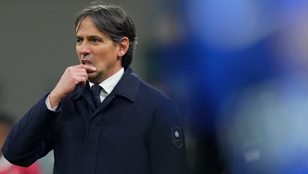 Inter Milans head coach Simone Inzaghi uring the Serie A soccer match between  Milan and Inter  at San Siro Stadium in Milan  , North Italy -   Sunday , February 2, 2025  . Sport - Soccer . (Photo by Spada/LaPresse)