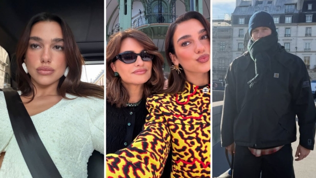 Dua Lipa a Parigi tra sfilate, il futuro marito Callum Turner e Penélope Cruz