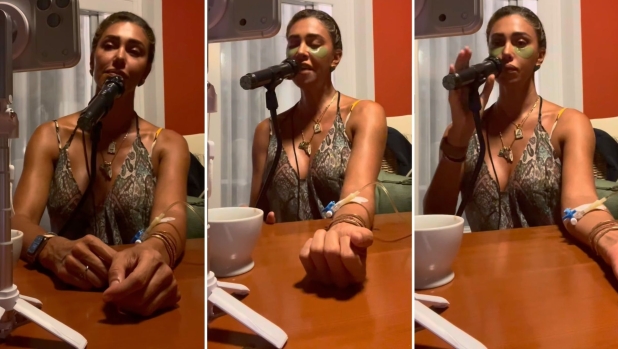 Belen canta con la flebo al braccio e scoppia la polemica, lei sbotta: "Esibirmi è il mio lavoro!"