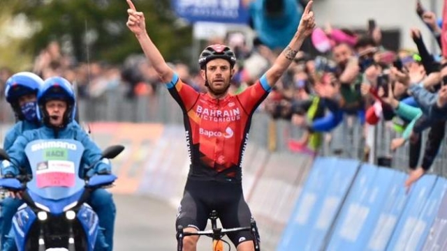 La vittoria di Damiano Caruso all’Alpe Motta al Giro 2021. LAPRESSE