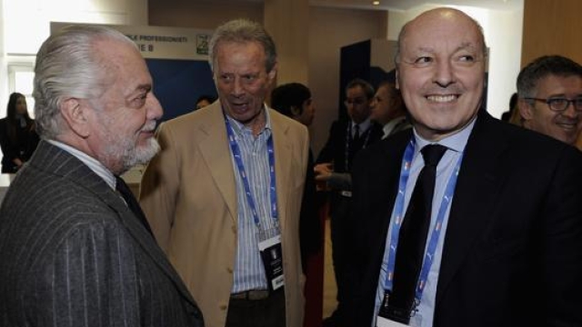 Zamparini con De Laurentiis e Marotta