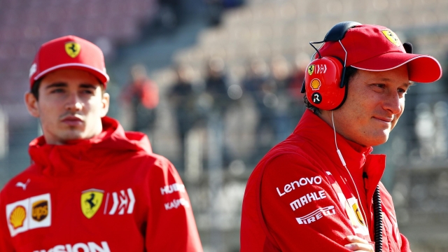 MONTMELO, SPAIN - MARCH 01: Charles Leclerc of Monaco and Ferrari (L) and Chairman of Ferrari John Elkann look on from trackside during day four of F1 Winter Testing at Circuit de Catalunya on March 01, 2019 in Montmelo, Spain. (Photo by Mark Thompson/Getty Images)