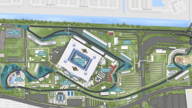 La mappa del circuito del GP Miami