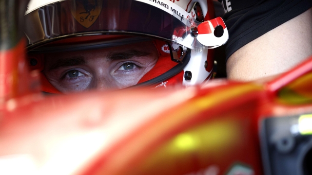 MIAMI, FLORIDA - MAY 06: Charles Leclerc of Monaco and Ferrari prepares to drive in the garage during practice ahead of the F1 Grand Prix of Miami at the Miami International Autodrome on May 06, 2022 in Miami, Florida.   Jared C. Tilton/Getty Images/AFP
== FOR NEWSPAPERS, INTERNET, TELCOS & TELEVISION USE ONLY ==