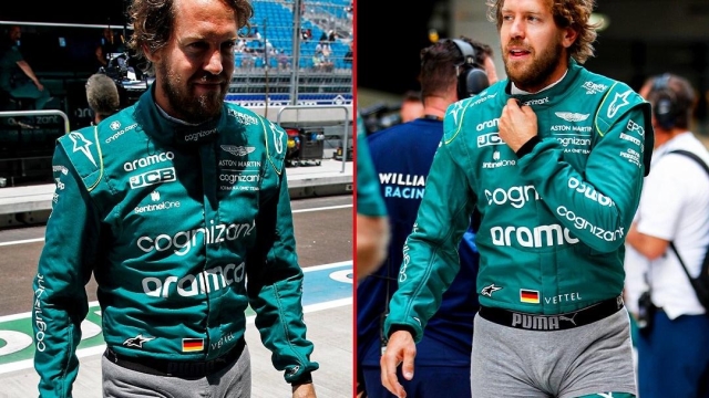 Sebastian Vettel con le mutande disegnate sopra la tuta, in polemica con il nuovo regolamento