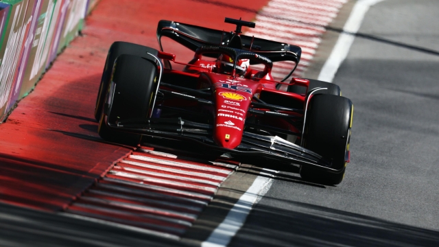 MONTREAL, QUEBEC - JUNE 17: Charles Leclerc of Monaco driving the (16) Ferrari F1-75 on track during practice ahead of the F1 Grand Prix of Canada at Circuit Gilles Villeneuve on June 17, 2022 in Montreal, Quebec.   Clive Rose/Getty Images/AFP == FOR NEWSPAPERS, INTERNET, TELCOS & TELEVISION USE ONLY ==