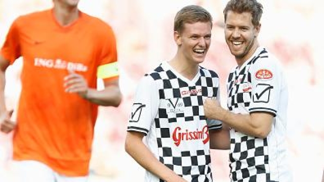 Da sinistra Nowitzki, Mick Schumacher e Vettel all'edizione 2016