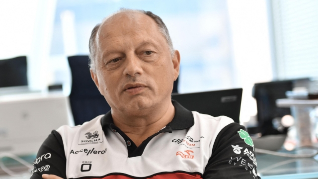 Alfa Romeo's French team principal Frederic Vasseur speaks during an interview ahead of the French Formula One Grand Prix at Le Castellet circuit, southern France, on July 24, 2022. (Photo by Sylvain THOMAS / AFP)