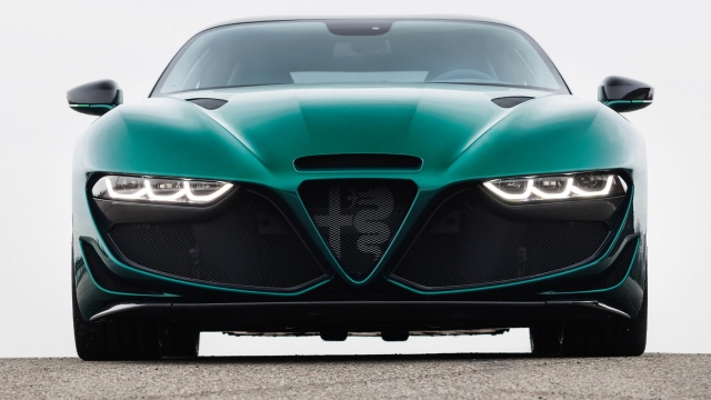 il frontale della nuova Alfa Romeo Giulia SWB Zagato