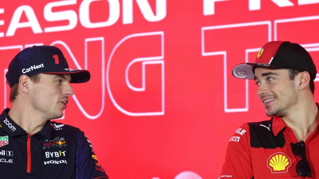 Da sinistra Max Verstappen e Charles Leclerc. AFP