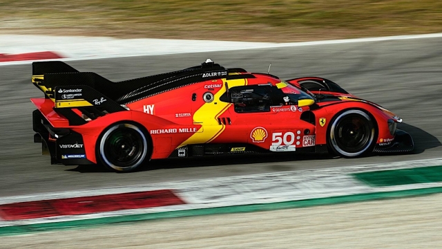 La Ferrari 499P in azione durante i recenti test di Monza
