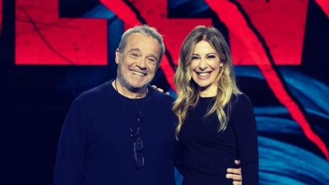 Francesca Fagnani e Claudio Amendola sul set di Belve