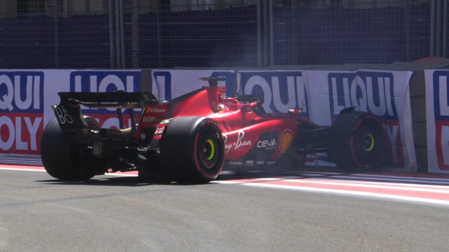 Leclerc contro le barriere in curva 5