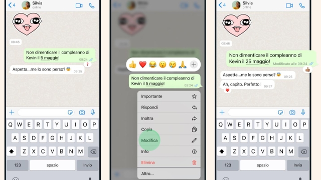 Whatsapp, la modifica dei messaggi inviati è arrivata