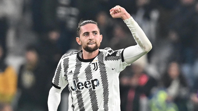 Juventus' Adrien Rabiot jubilates after scoring the gol (1-0) during the italian Serie A soccer match Juventus FC vs ACF Fiorentina at the Allianz Stadium in Turin, Italy, 12 february 2023 ANSA/ALESSANDRO DI MARCO
