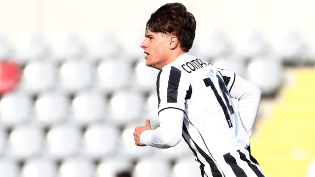 ALESSANDRIA, ITALY - MAY 08: Mattia Compagnon of Juventus FC celebrates his goal during Serie C Playoffs match between Juventus U23 and AC Renate at Stadio Giuseppe Moccagatta on May 08, 2022 in Alessandria, Italy. (Photo by Juventus FC/Juventus FC via Getty Images)