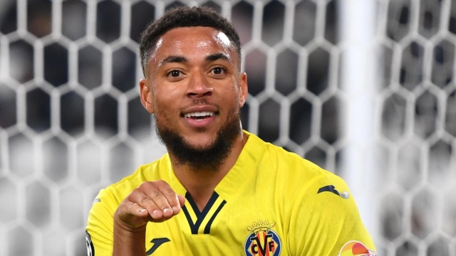 TURIN, ITALY - MARCH 16: Arnaut Danjuma of Villarreal CF celebrates their sides third goal during the UEFA Champions League Round Of Sixteen Leg Two match between Juventus and Villarreal CF at Juventus Stadium on March 16, 2022 in Turin, Italy. (Photo by Valerio Pennicino/Getty Images)