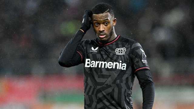 Leverkusen's English forward Callum Hudson-Odoi looks on during the German first division Bundesliga football match between FC Augsburg and Bayer 04 Leverkusen in Augsburg on February 3, 2023. (Photo by Christof STACHE / AFP) / DFL REGULATIONS PROHIBIT ANY USE OF PHOTOGRAPHS AS IMAGE SEQUENCES AND/OR QUASI-VIDEO