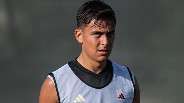 ROME, ITALY - JULY 19: AS Roma player Paulo Dybala during a training session at Centro Sportivo Fulvio Bernardini on July 19, 2023 in Rome, Italy. (Photo by Fabio Rossi/AS Roma via Getty Images)