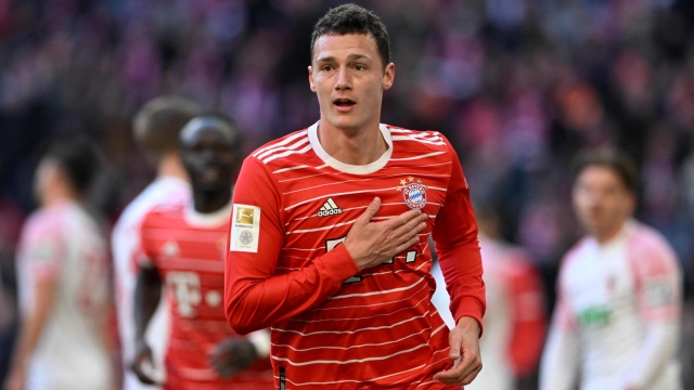 (FILES) In this file photo taken on March 11, 2023 Bayern Munich's French defender Benjamin Pavard reacts after his second goal during the German first division Bundesliga football match between Bayern Munich and Augsburg in Munich. French international defender Benjamin Pavard has told bosses at Bayern Munich he wants to leave the perennial Bundesliga champions, according to reports in German media on May 30, 2023. Pavard, 27, notified the club he did not intend to extend his contract beyond the end of the coming season, according to German daily Bild. The defender is also said to have informed Bayern management of his desire to move to another club this summer, broadcaster Sky reported. (Photo by Christof STACHE / AFP) / DFL REGULATIONS PROHIBIT ANY USE OF PHOTOGRAPHS AS IMAGE SEQUENCES AND/OR QUASI-VIDEO