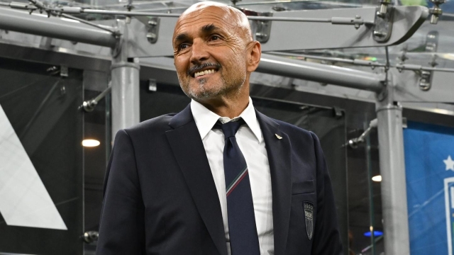 MILAN, ITALY - SEPTEMBER 12:  Head coach of Italy Luciano Spalletti looks on before the National Anthems prior to the UEFA EURO 2024 European qualifier match between Italy and Ukraine at Stadio San Siro on September 12, 2023 in Milan, Italy. (Photo by Claudio Villa/Getty Images)