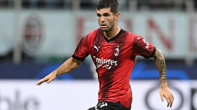 MILAN, ITALY - SEPTEMBER 19:  Christian Pulisic of AC Milan in action during the UEFA Champions League match between AC Milan and Newcastle United FC at Stadio Giuseppe Meazza on September 19, 2023 in Milan, Italy. (Photo by Claudio Villa/AC Milan via Getty Images)