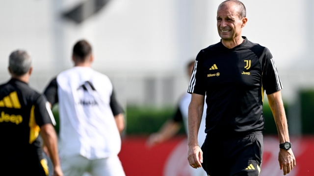 TURIN, ITALY - SEPTEMBER 28: Massimiliano Allegri of Juventus during a training session at JTC on September 28, 2023 in Turin, Italy. (Photo by Daniele Badolato - Juventus FC/Juventus FC via Getty Images)