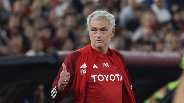 Roma’s head coach Jose' Mourinho reacts during the Italian Serie A soccer match between   AS Roma vs Frosinone Calcio at the Olimpico stadium in Rome, Italy, 1 October 2023. ANSA/GIUSEPPE LAMI