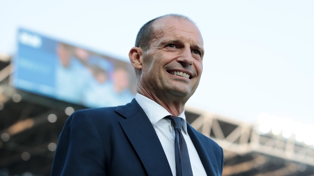 BERGAMO, ITALY - OCTOBER 01: Massimiliano Allegri, Head Coach of Juventus looks on prior to the Serie A TIM match between Atalanta BC and Juventus at Gewiss Stadium on October 01, 2023 in Bergamo, Italy. (Photo by Emilio Andreoli/Getty Images)