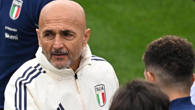 Head coach of the Italy national team, Luciano Spalletti during a training session of the Italian national soccer team at the Coverciano traning centre near Florence, Italy, 19 November 2023. ANSA/CLAUDIO GIOVANNINI