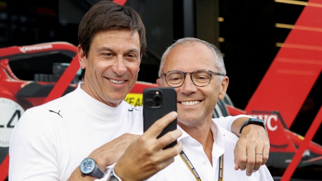 WOLFF Toto (aut), Team Principal & CEO of Mercedes AMG F1 Team, DOMENICALI Stefano (ita), Chairman and CEO Formula One Group FOG, portrait during the Formula 1 Rolex Belgian Grand Prix 2022, 14th round of the 2022 FIA Formula One World Championship from August 26 to 28, 2022 on the Circuit de Spa-Francorchamps, in Francorchamps, Belgium - Photo DPPI (Photo by DPPI / DPPI / DPPI via AFP)