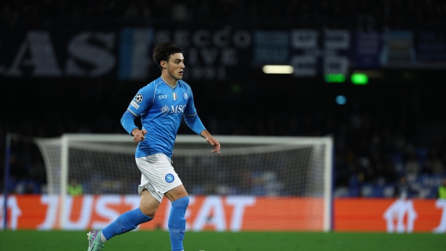 Foto Alessandro Garofalo/LaPresse 12 dicembre 2023 Napoli, Italia sport calcio Napoli vs Braga   Champions League 2023/2024 - stadio Diego Armando Maradona  Nella foto: Eljif Elmas (SSC Napoli);    December 12, 2023 Naples, Italy sport soccer  Napoli vs Braga - Champions League  2023/2024 - Diego Armando Maradona  stadium. In the pic: Eljif Elmas (SSC Napoli);