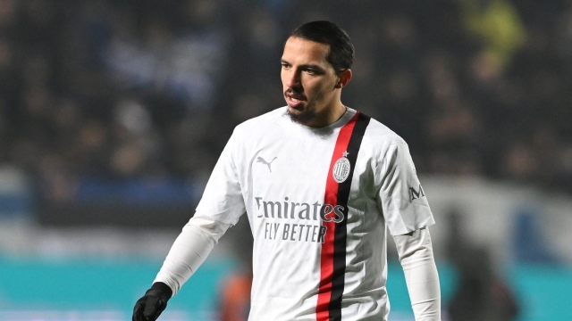 BERGAMO, ITALY - DECEMBER 09:  Ismael  Bennacer of AC Milan in action during the Serie A TIM match between Atalanta BC and AC Milan at Gewiss Stadium on December 09, 2023 in Bergamo, Italy. (Photo by Claudio Villa/AC Milan via Getty Images)