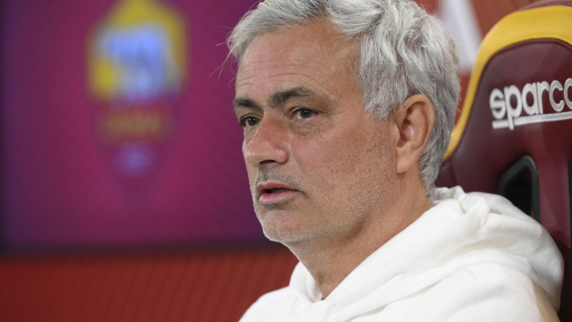 ROME, ITALY - DECEMBER 22: AS Roma coach Josè Mourinho during a press conference at Centro Sportivo Fulvio Bernardini on December 22, 2023 in Rome, Italy. (Photo by Luciano Rossi/AS Roma via Getty Images)