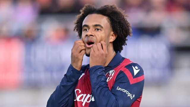 BOLOGNA, ITALY - DECEMBER 23: Joshua Zirkzee of Bologna FC reacts during the Serie A TIM match between Bologna FC and Atalanta BC at Stadio Renato Dall'Ara on December 23, 2023 in Bologna, Italy. (Photo by Alessandro Sabattini/Getty Images)