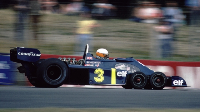 18 Jul 1976:  Elf-Tyrrell driver Jody Sheckter of South Africa in action during the Race of Champions British Formula One Grand Prix held at Brands Hatch, in Kent, England. \ Mandatory Credit:Tony Duffy/Getty Images