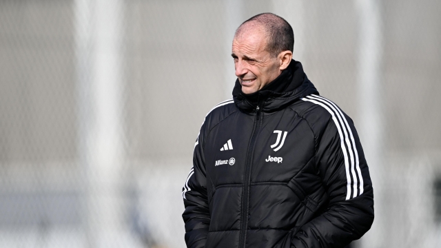 TURIN, ITALY - JANUARY 31: Massimiliano Allegri of Juventus looks on during a training session at JTC on January 31, 2024 in Turin, Italy. (Photo by Daniele Badolato - Juventus FC/Juventus FC via Getty Images)