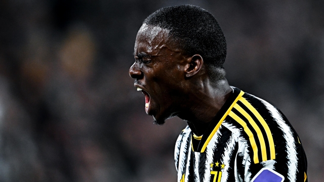 TURIN, ITALY - FEBRUARY 12: Timothy Weah of Juventus reacts by shouting during the Serie A TIM match between Juventus and Udinese Calcio - Serie A TIM  at Allianz Stadium on February 12, 2024 in Turin, Italy. (Photo by Juventus FC/Juventus FC via Getty Images)