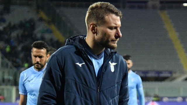 Foto Massimo Paolone/LaPresse 26 Febbraio 2024 - Firenze, Italia - sport, calcio - Fiorentina vs Lazio - Campionato italiano di calcio Serie A TIM 2023/2024 - Stadio Artemio Franchi. Nella foto: Ciro Immobile ( lazio )delusione  a fine partita   February 26, 2024 Florence, Italy - sport, calcio - Fiorentina vs Lazio - Italian Serie A Football Championship 2023/2024 - Artemio Franchi Stadium. In the pic: Ciro Immobile  a dejected