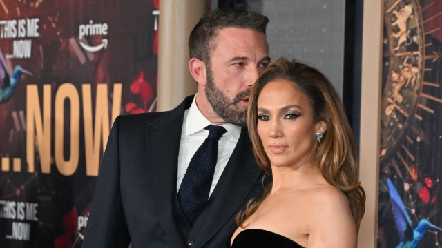 TOPSHOT - US actress Jennifer Lopez (R) and US actor Ben Affleck attend Amazon's "This is Me... Now: A Love Story" premiere at the Dolby theatre in Hollywood, California, February 13, 2024. (Photo by Robyn BECK / AFP)