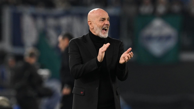 ROME, ITALY - MARCH 01:  Head coach of AC Milan  Stefano Pioli reacts during the Serie A TIM match between SS Lazio and AC Milan - Serie A TIM  at Stadio Olimpico on March 01, 2024 in Rome, Italy. (Photo by Claudio Villa/AC Milan via Getty Images)