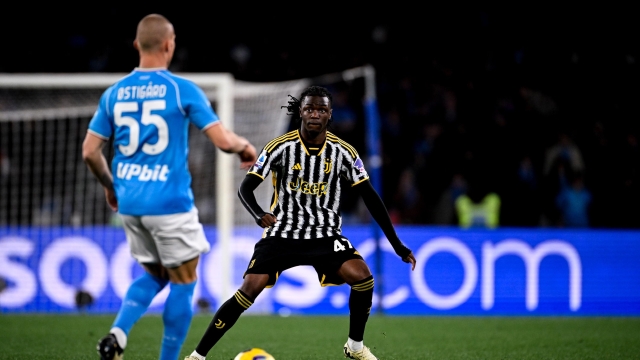 NAPLES, ITALY - MARCH 3: Joseph Nonge Boende of Juventus during the Serie A TIM match between SSC Napoli and Juventus - Serie A TIM  at Stadio Diego Armando Maradona on March 3, 2024 in Naples, Italy. (Photo by Daniele Badolato - Juventus FC/Juventus FC via Getty Images)