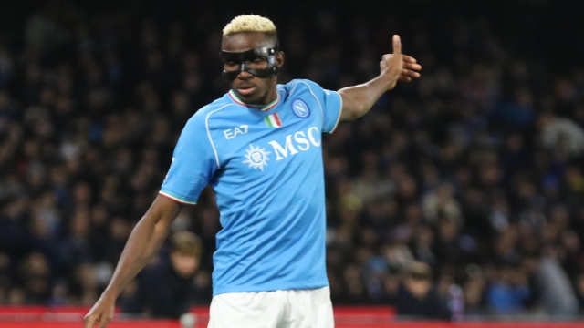 Napoli?s forward Victor Osimhen reacts during the Italian Serie A soccer match SSC Napoli against Juventus FC   at 'Diego Armando Maradona' stadium in Naples, Italy, 3 march 2024  ANSA / CESARE ABBATE
