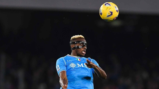 NAPLES, ITALY - MARCH 08: Victor Osimhen of Napoli during the Serie A TIM match between SSC Napoli and Torino FC - Serie A TIM  at Stadio Diego Armando Maradona on March 08, 2024 in Naples, Italy. (Photo by SSC NAPOLI/SSC NAPOLI via Getty Images)
