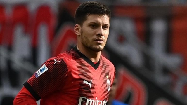 MILAN, ITALY - MARCH 10:  Luka Jovic of AC Milan in action during the Serie A TIM match between AC Milan and Empoli FC - Serie A TIM  at Stadio Giuseppe Meazza on March 10, 2024 in Milan, Italy. (Photo by Claudio Villa/AC Milan via Getty Images)