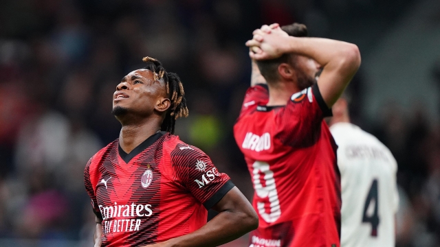 AC Milan's Samuel Chukwueze during the Europa League soccer  match between Ac Milan and As Roma at the San Siro Stadium in Milan , Italy - Thursday , April 11 2024. Sport - Soccer . (Photo by Spada/LaPresse)