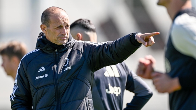TURIN, ITALY - APRIL 25: Massimiliano Allegri of Juventus during a training session on April 25, 2024 in Turin, Italy. (Photo by Daniele Badolato - Juventus FC/Juventus FC via Getty Images)