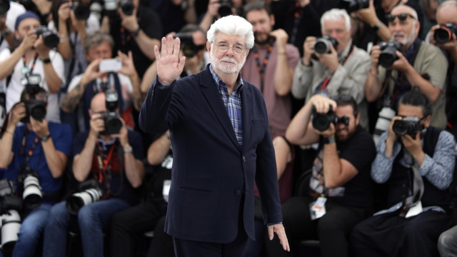 epaselect epa11365899 US director George Lucas attends a photocall during the 77th annual Cannes Film Festival, in Cannes, France, 24 May 2024. George Lucas will receive the 'Palme d'Or d'Honneur', the honorary Golden Palm Award, in recognition of his career during the closing ceremony of the film festival on 25 May 2024.  EPA/GUILLAUME HORCAJUELO