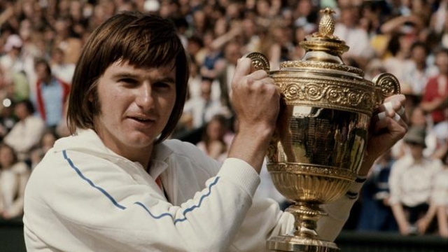 (FILE PHOTO) Jimmy Connors of the United States holds aloft the trophy after defeating Ken Rosewall, in their Men's Singles final match at the Wimbledon Lawn Tennis Championship on 6th July 1974 at the All England Lawn Tennis and Croquet Club in Wimbledon in London,England.  (Photo by Tony Duffy/Getty Images)

Celebrating 125 Years Of Wimbledon

Please refer to the following profile on Getty Images Archival for further imagery. 
http://www.gettyimages.co.uk/Search/Search.aspx?EventId=115973863&EditorialProduct=Archival
Fashions 
http://www.gettyimages.co.uk/Search/Search.aspx?EventId=115973067&EditorialProduct=Archival

For further imagery also see this lightbox
http://www.gettyimages.co.uk/Account/MediaBin/LightboxDetail.aspx?Id=19295855&MediaBinUserId=3936288